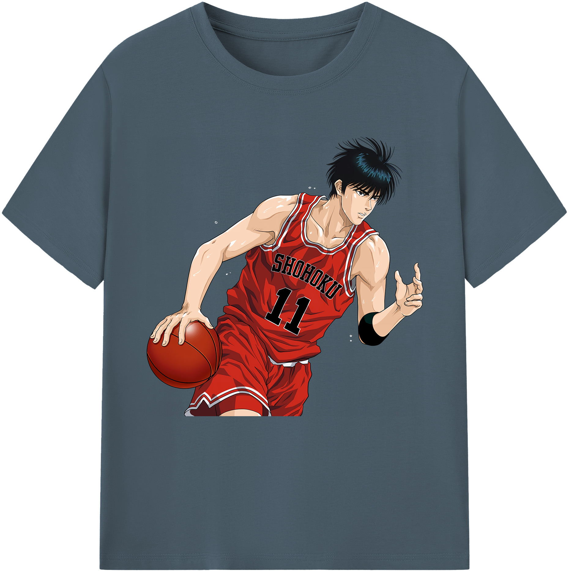 SLAM DUNK／スラムダンク 綿100％半袖Tシャツ（フロントプリント）